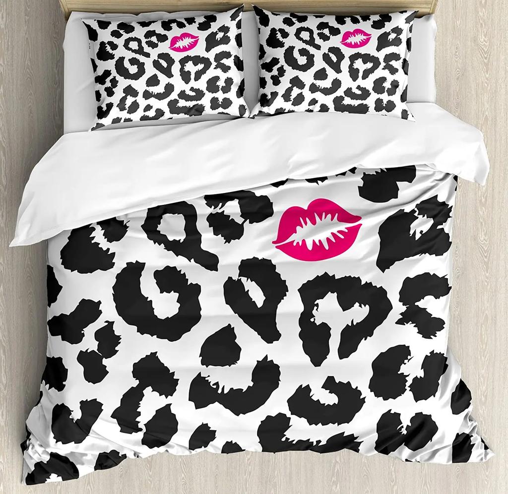 Leopard Print Printed Comfort Duvet Cover Pillow Case Home Textile Quilt Cover Boy Kid Teen Girl Luxury 3pcs Bedding Set