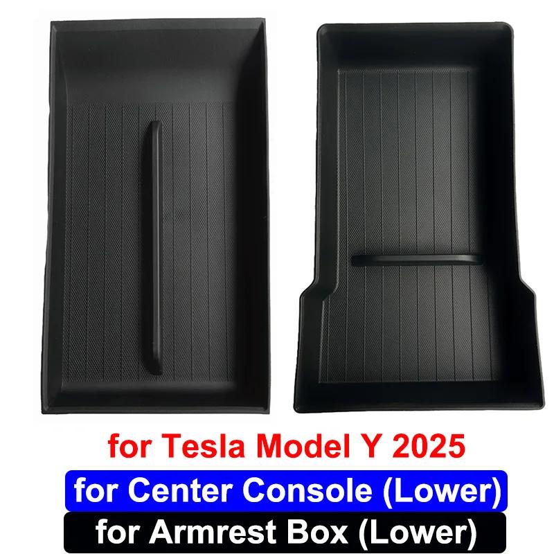 For Tesla Model Y Launch Juniper 2025+ Model 3 Highland 2024 Center Console Eyeglasses Case Armrest Storage Box Tray Upper&Lower
