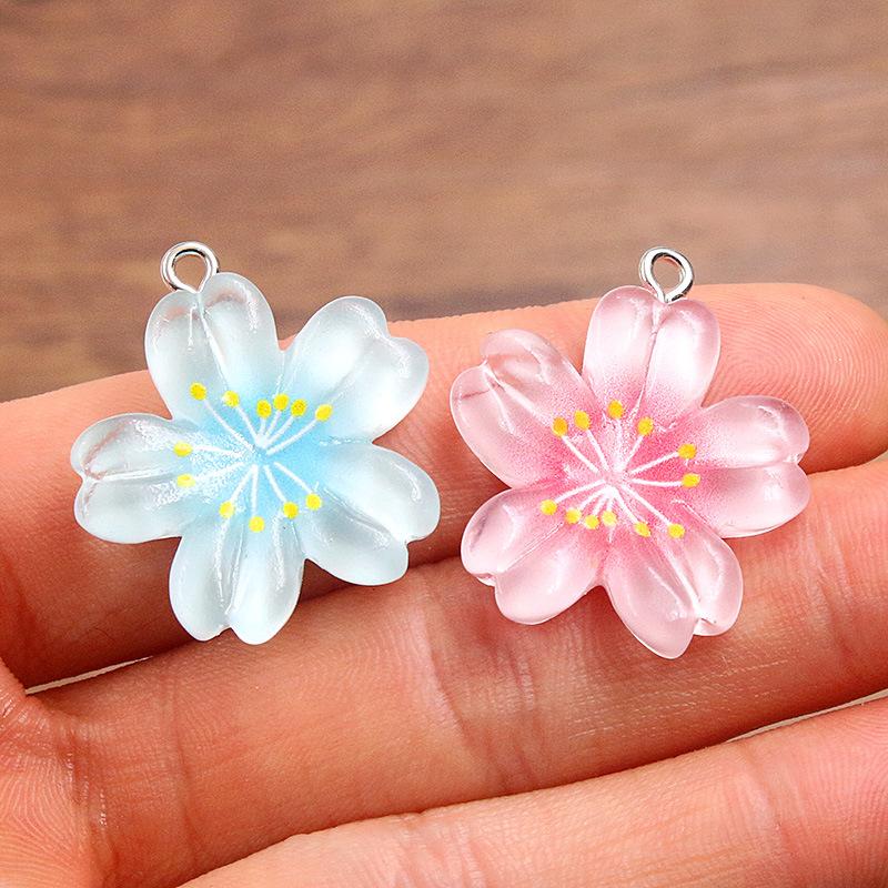 10Pcs 25X29mm DIY Resin Accessories Five-petal Flower Jewelry Accessories