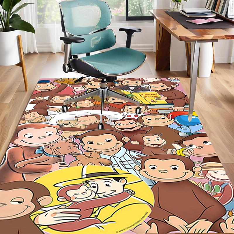 1pc Curious George (9) Design Area Rug - Non-Slip, Soft & Cozy Floor Mat for Living Room, Bedroom, Office - Indoor/Outdoor Decorative Carpet