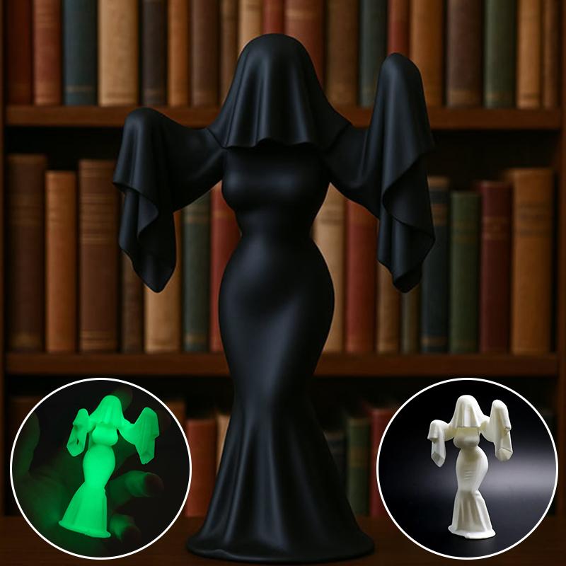 Gothic Bride Figurine 3D Printed Halloween Ghost Bride Statue 3D Printed Female Ghost Desktop Figurine Home Desktop Decoration