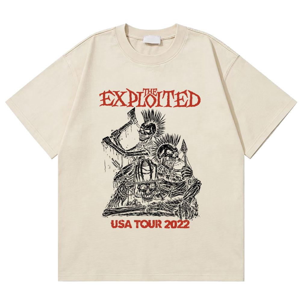

Washed Vintage Rock Band The Exploited Graphic Tshirt Men Women Hip Hop Gothic T Shirt Mens Punk Oversized Tshirts Streetwear S