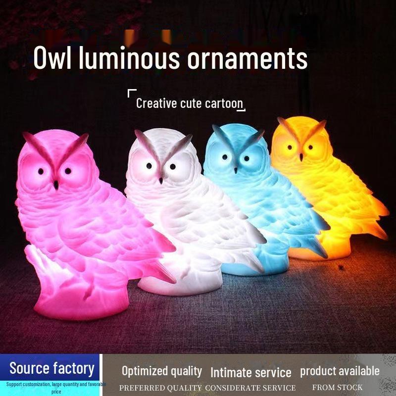 1Pc LED Owl Night Light for Kids - Luminous Bedroom Toy
