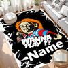 Custom Name Personalized Bride of Chucky Print Carpet, Versatile Home Decor Rug, for Playroom, Apartment, Balcony, Entryway, Hallway Gift