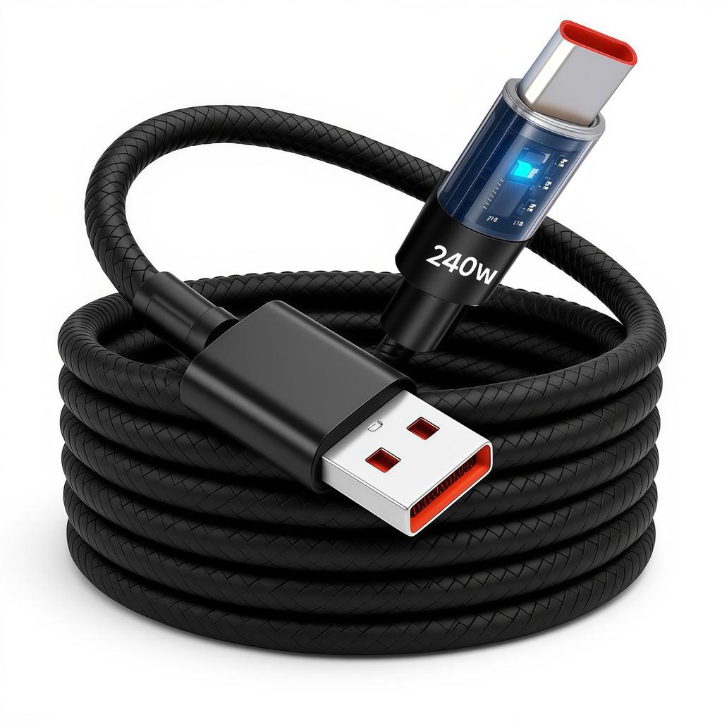 240-W-Superschnellladekabel mit USB-C-Anschluss für Huawei, Honor, Apple 16, Samsung, Xiaomi 17