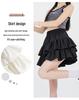 Spring 2025 Women's Black High Waist A-Line Puffy Half Umbrella Skirt