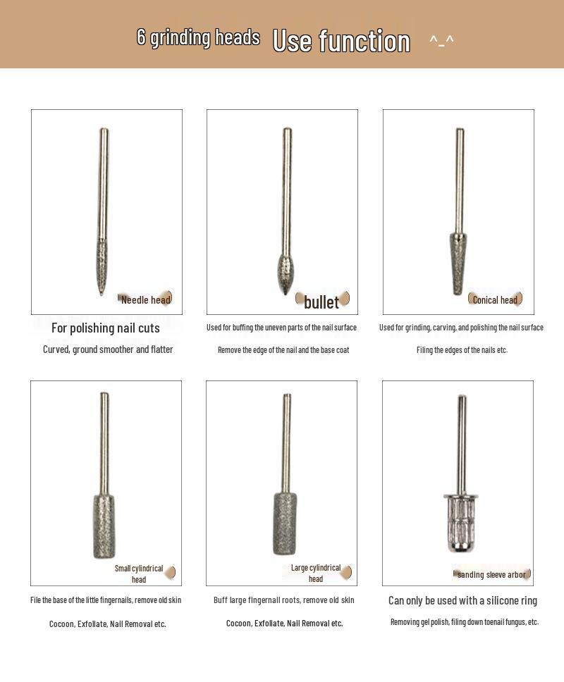 5-Pin Nail Art Grinder Handle & Pen Replacement Tool