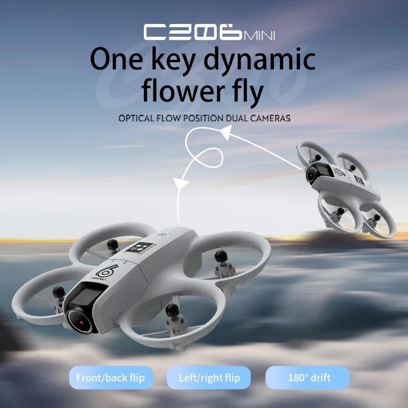 CZ06 Mini RC Quadcopter Drone - 480P HD Dual Camera, Obstacle Avoidance, Optical Flow, Cool Lights - Perfect Toy Gift for Kids