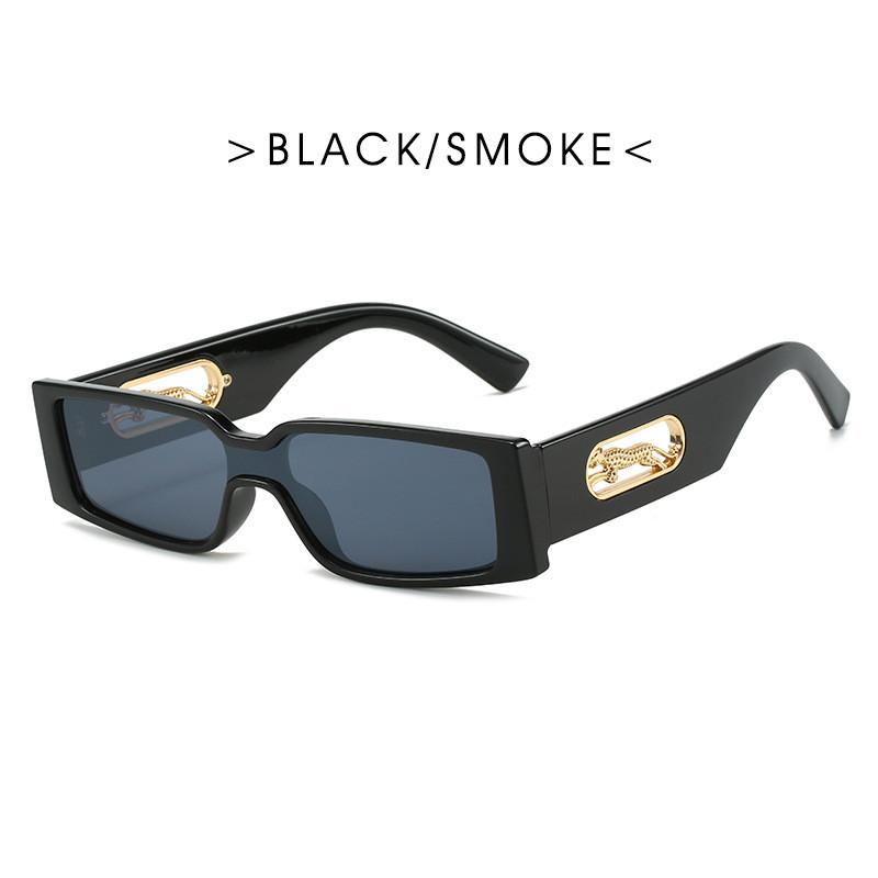 

Retro Leopard Pattern Square Sunglasses With Uv400 Protection For Fashionable Outdoor Activities BlackFrameGrayLens