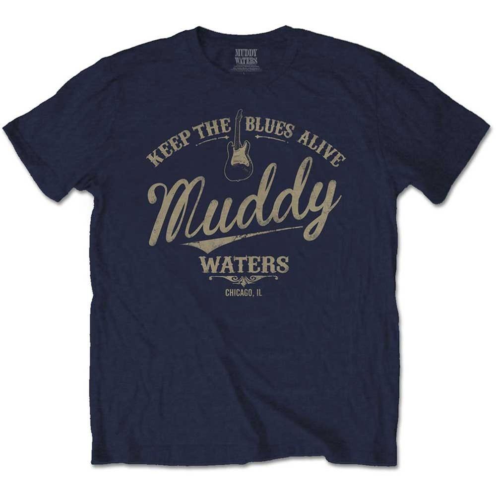 Muddy Waters Keep The Blues Alive Slim Fit T-shirt Medium Navy Unisex T-Shirt S