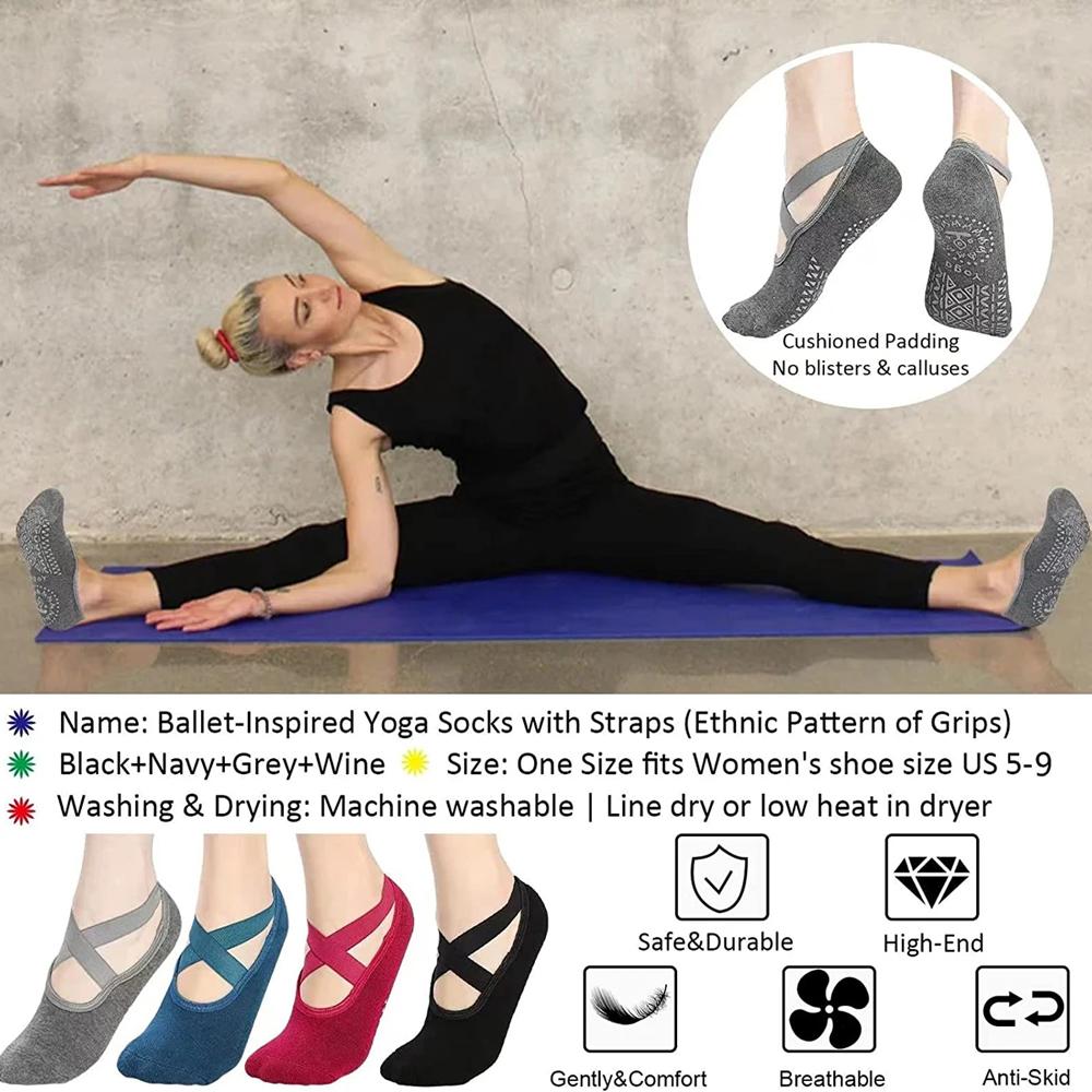 Șosete de yoga respirabile de înaltă calitate pentru femei, bandaj anti-alunecare, șosete pentru Pilates, șosete din bumbac pentru antrenament de balet, dans, fitness