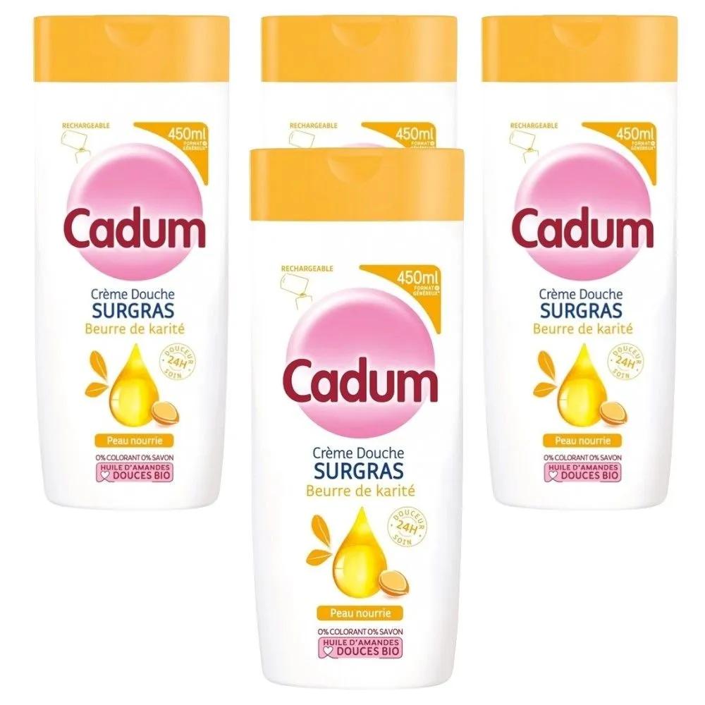 Cadum French Shea Butter Cream Moisturizing Shower Gel 450ml x 4 bottles