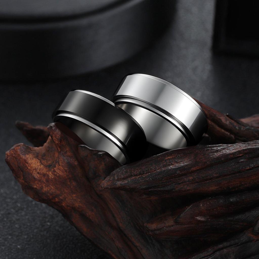 Men's Trendy Titanium Steel Rotating Ring - 8MM Width