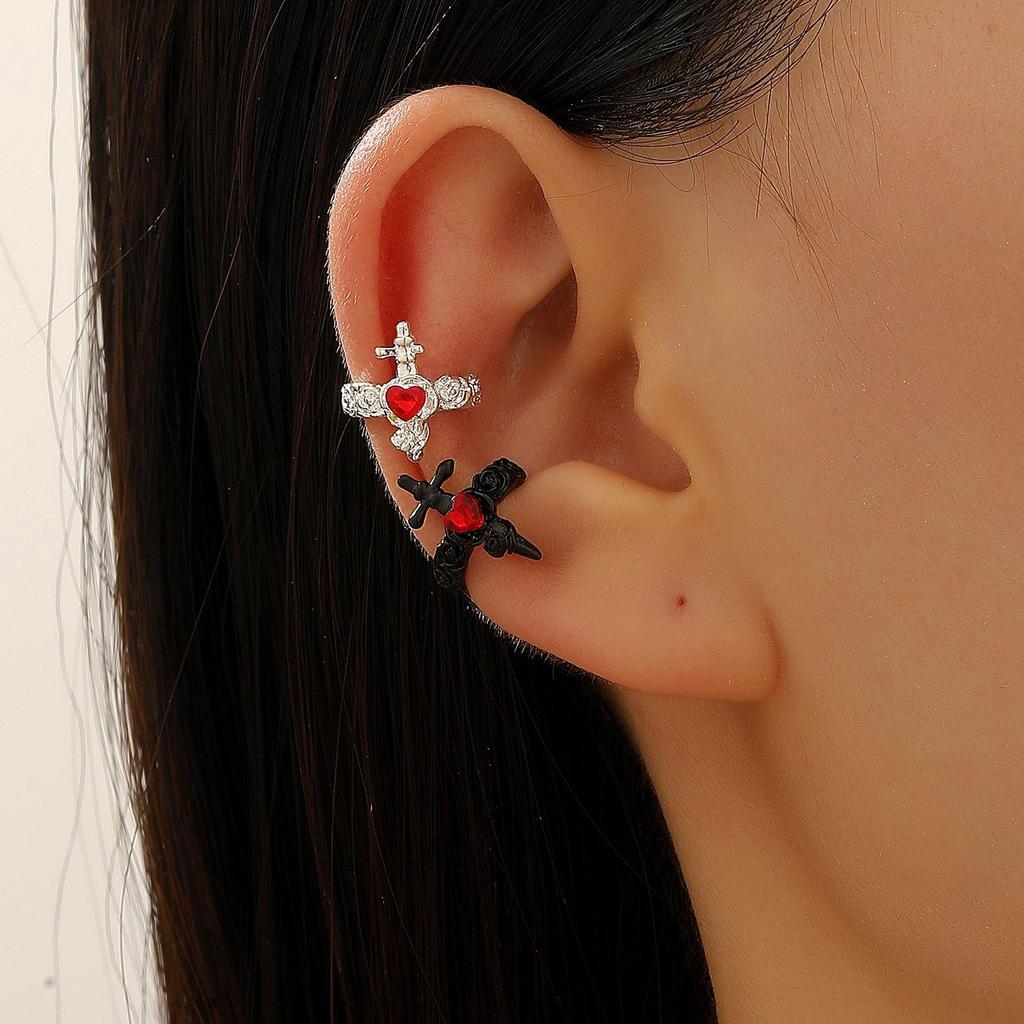 Retro Gothic Skull & Spider Ear Bone Clip - No Piercing Needed