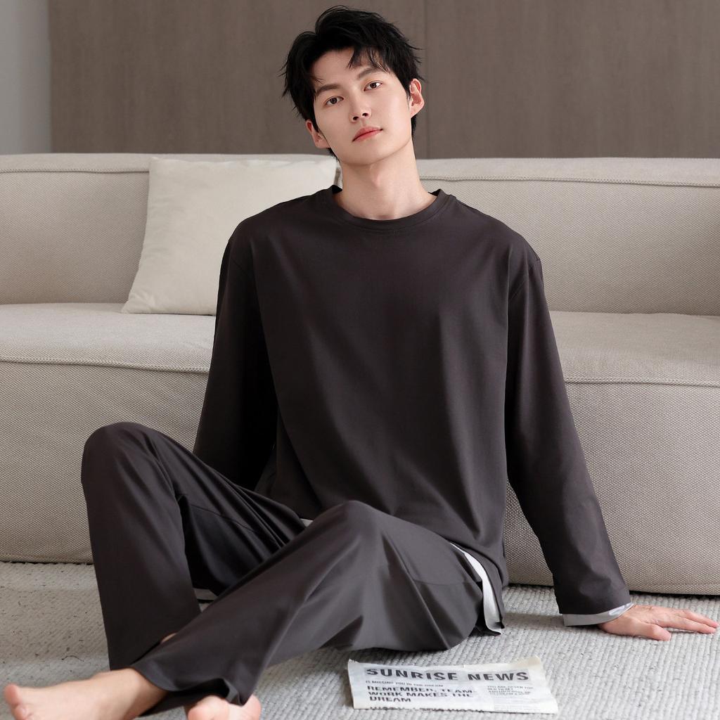 Pajamas Men's Spring and Autumn Cotton Long Sleeve Men's Autumn 1011 New Casual Wear Autumn and Winter Thin Homewear