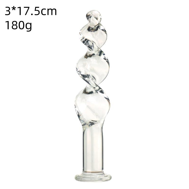 VaHppy Glass anal plugs Pink/Blue 3.2-4cm Coarse thread Anal extension training stimulation Adult sex toys For gay girl Masturba