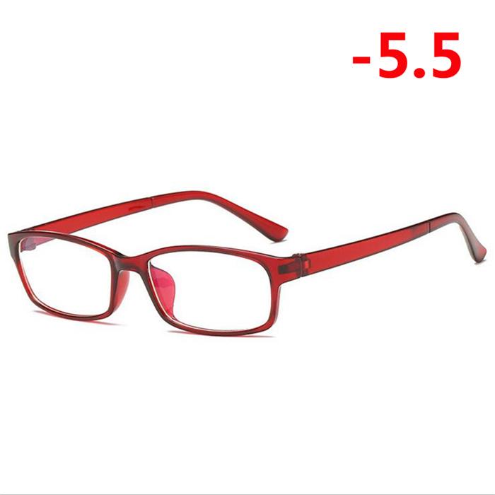 Black Frame Anti-Blu-Ray Square Nearsighted Eyeglasses Women Men Plastic Minus Degree Prescription Glasses -0.5 -1.0 To -6.0