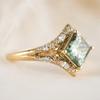 European and American new able square emerald zircon inlaid luxury personalized women's ring