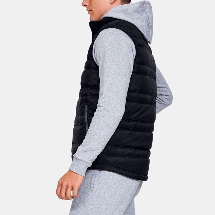 Under Armour Warm Stand Collar Down Vest Men Outerwear Black 1342741-001