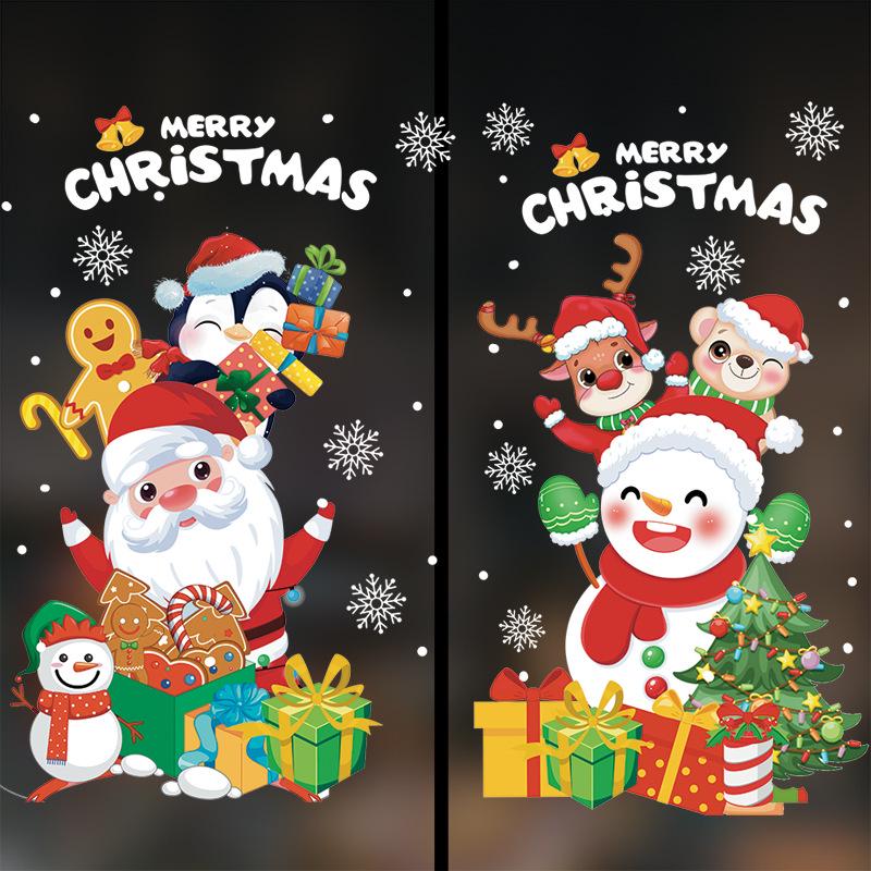 Autocolante Festive de Sărbători: Decor Static pentru Uși și Ferestre de Sticlă pentru Crăciun și Anul Nou