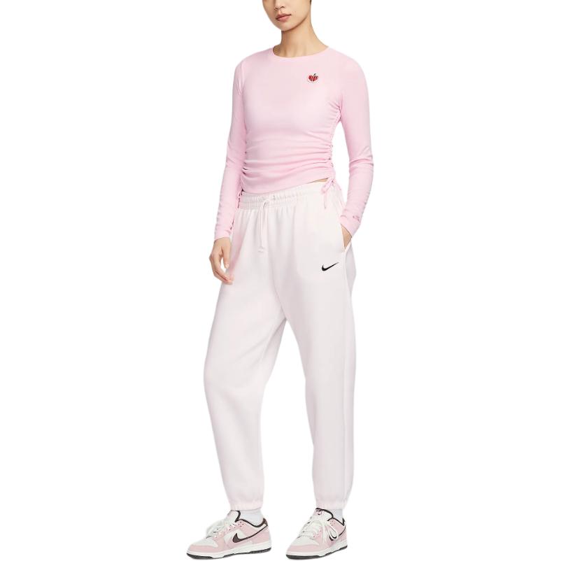 Nike Sportswear Ribbed Pullover Fashion Short Sleeve T-Shirt Women Tops Pink Foam HV8728663