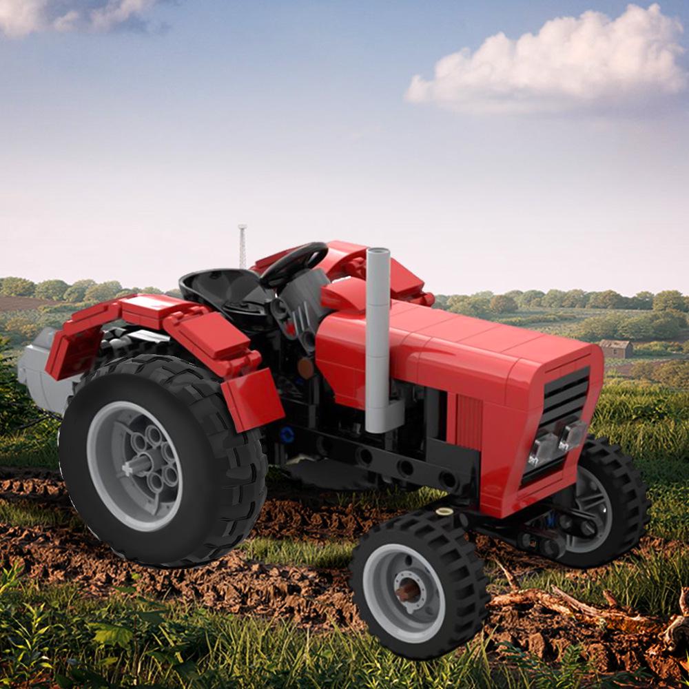 Vintage Tractor Model Building Blocks Toy Compatible with Lego - MOC-169171