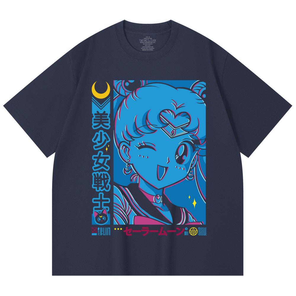 230 Gsm 100% Cotton Sailor Moon V13 Print Unisex Heavy Cotton T Shirt