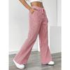 Women's Striped Drawstring Waist Wide Leg Pants With Pockets