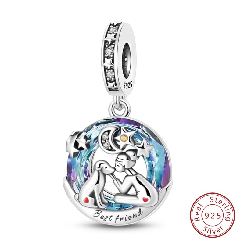 New Copper Heart Shaped Guardian Peace Dove Hope Angel Charms Beads Fit Qikaola Original Bracelets Diy Jewelry