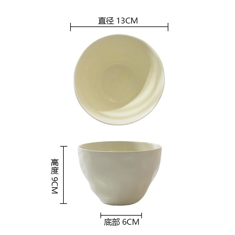 Ins Korean Cute Childlike Cherry Duck Ceramics Household Rice Bowl Noodle Bowl Salad Bowl Snail Noodle Bowl Large Capacity