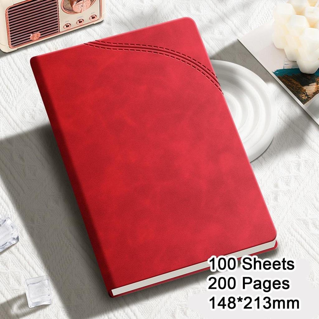 A5 Hardcover Student Notebook, Diary, Work Notepad, Business Meeting Record Book, Subject Notes, Handbook, 100 sheets 200 pages