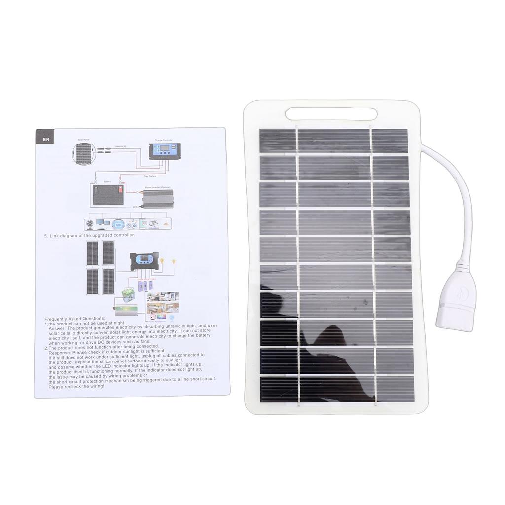2W Small Solar Panel IP67 Water Proof USB Solar Panel Charger for Outdoor Emergency