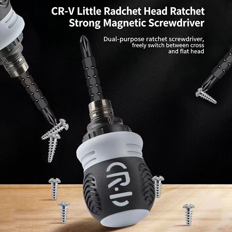 Ratchet Screwdriver Set Dual-Purpose Short Shaped Radish Head Screwdriver High Hardness Labor-Saving Screwdriver Diy Tools