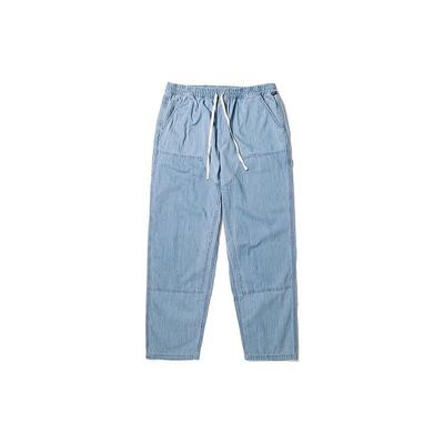 Solid Mid-Rise Straight-Leg Jeans Unisex Bottoms Grey Blue VN000AJRCDX