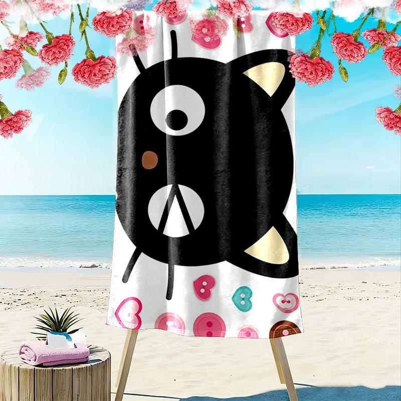 Chococat Print Beach Towel, Large Soft Quick Dry Towel for Beach Camping Swimming