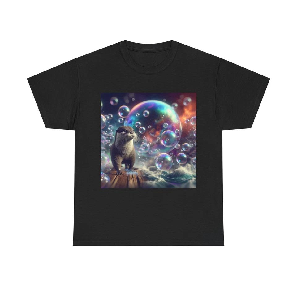 

Unisex Adult T Shirt Dreamy Otter in Bubble Universe 3XL
