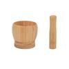 Garlic Pounding Bowl Set With Wooden Finish and Hand Pestle for Seasoning Use During Family Meal Making at Table