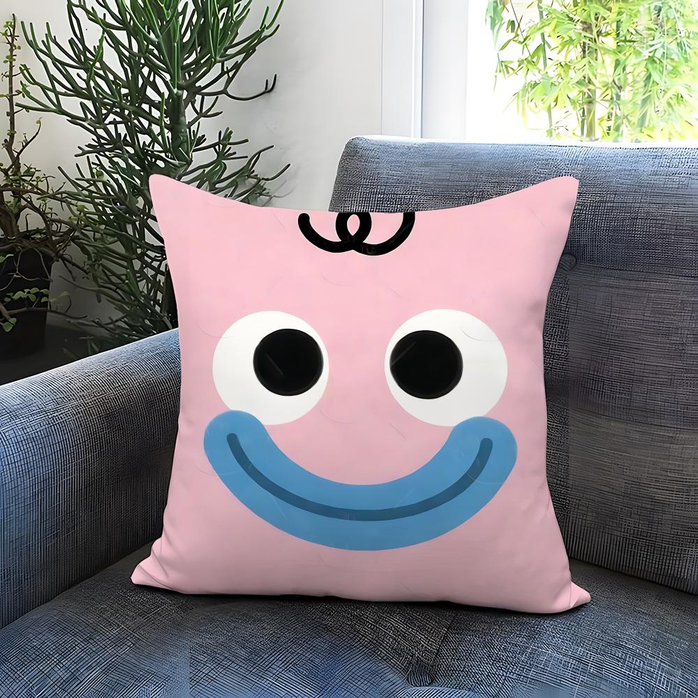 Style cute expression Cushion Cover Comfortable Reversible Pillow Cover Ideal for Car Sofa Bedroom Beyond