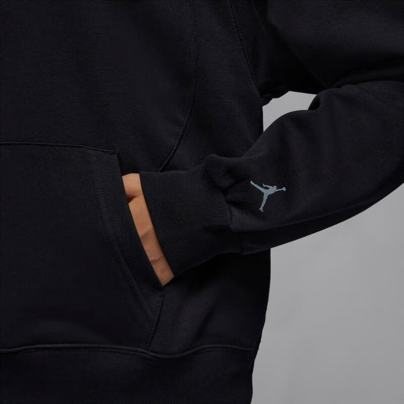 Jordan Solid Color Hooded Casual Quick-Dry Sweatshirt Women Tops Black FN5126-010