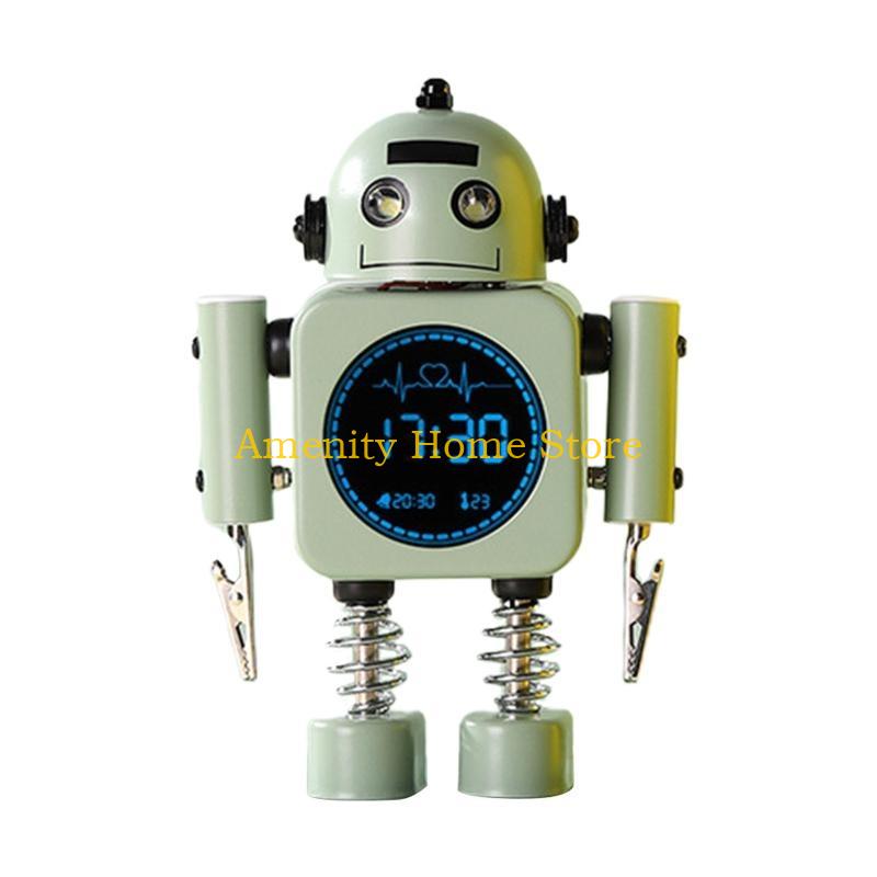 F26C Robot for Smart Digital Alarm Clock with Snooze Mode Temperature Displaying светло-зеленый