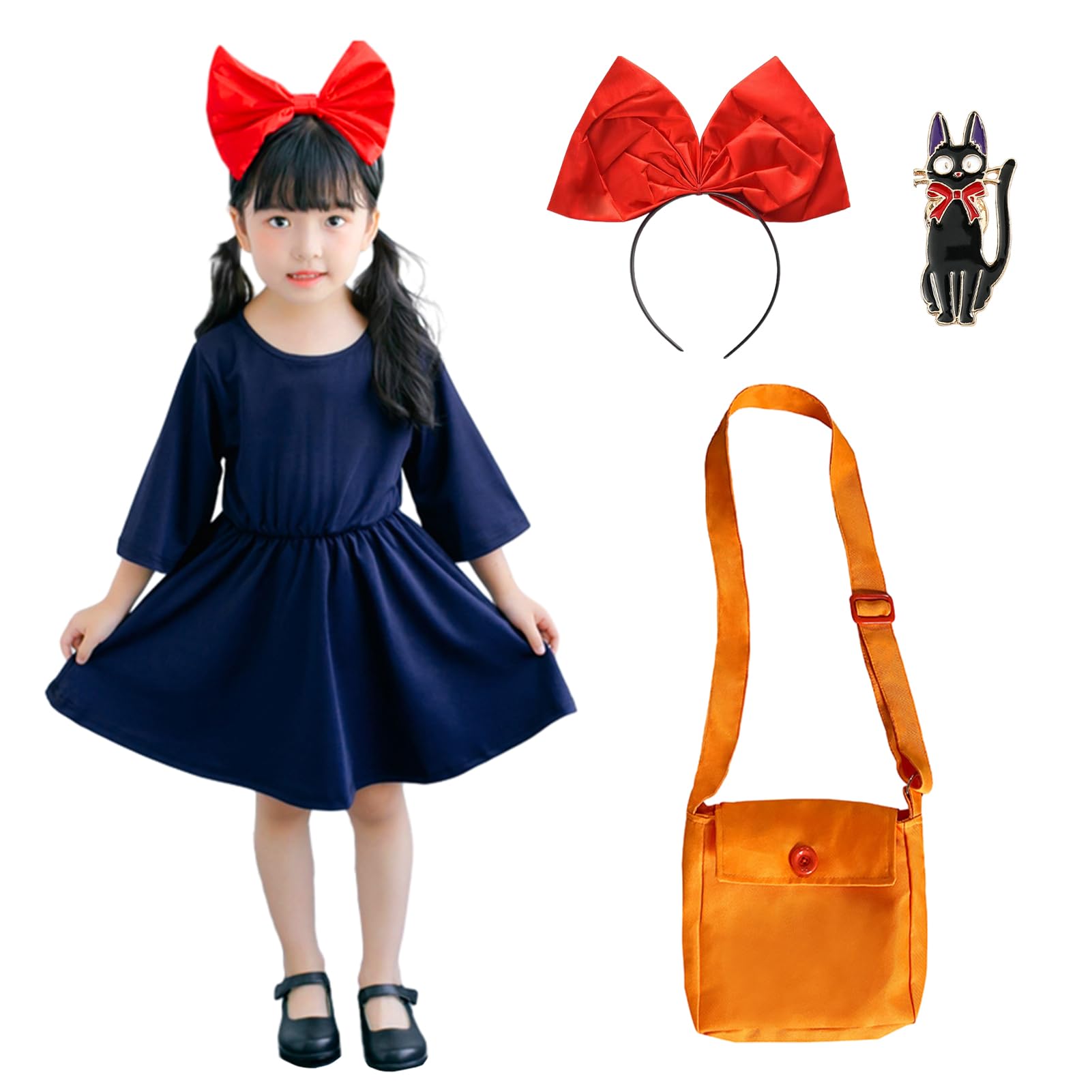 

Witch Witch Delivery Halloween Kiki Style Halloween Costume 4 Piece [Tumao] Dress, Cosplay, Kids, Kiki s Service, Cosplay, Kids, Girls, Cosplay, (M,