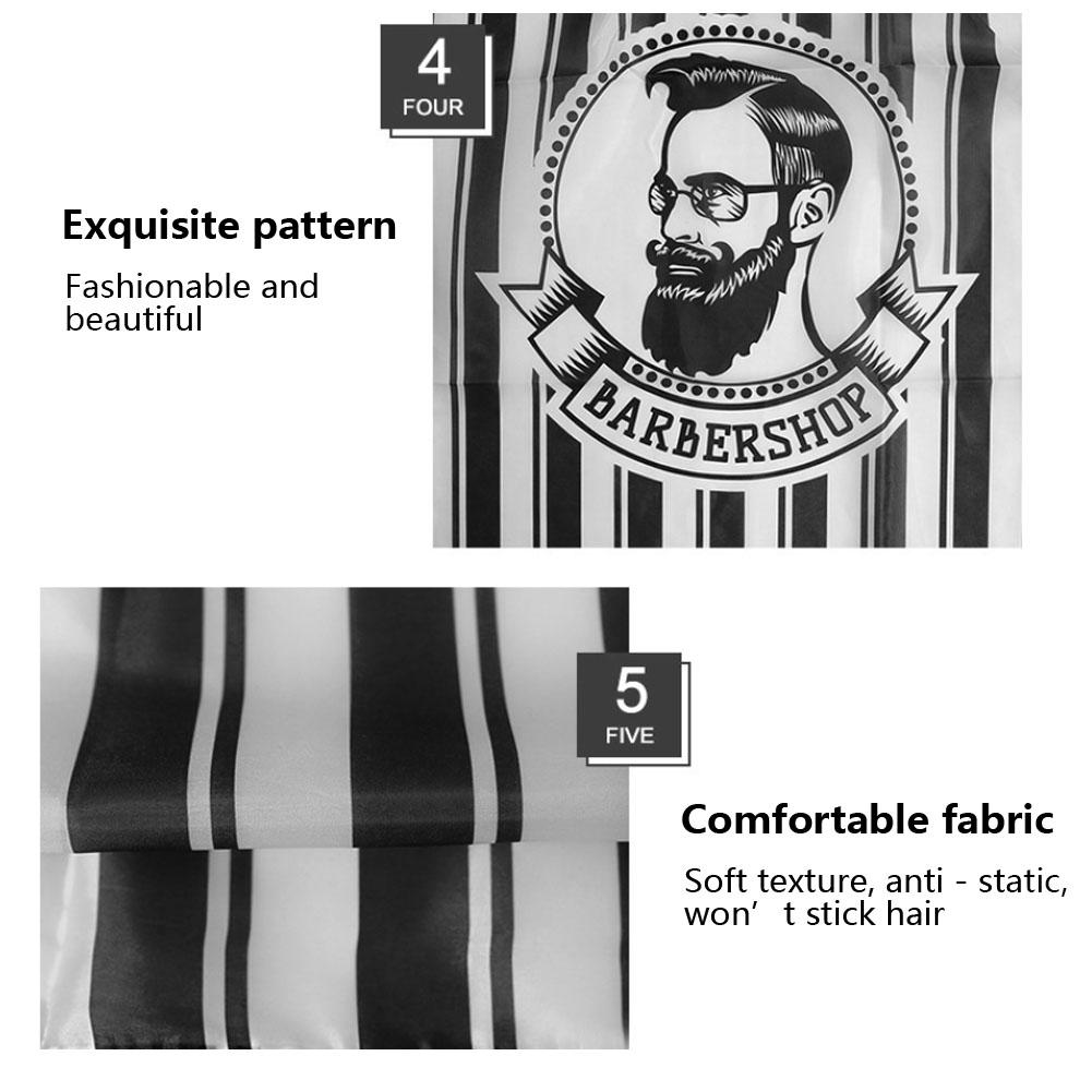 Professional Hairdressing Apron Barber Shop Breathable Hair Cutting Gown Cape (Black)