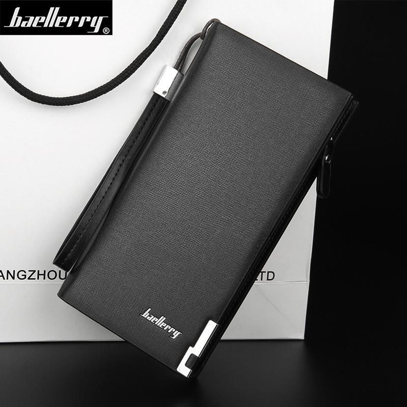 Wallet Men s Long Korean Version Business Large Capacity Handbag Zipper Multifunctional 20X11X3 чёрный