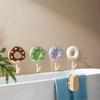 6Pcs Self-adhesive Donut Shape Hooks Wall Mounted Key Holder Creative Sticky Hooks  for Home