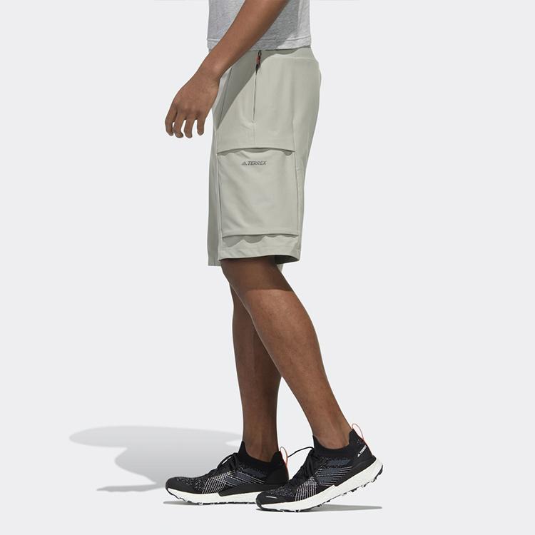 Adidas Xplr Cargo Shorts With Outdoor Pockets Men Bottoms Leather-Grey FN0787