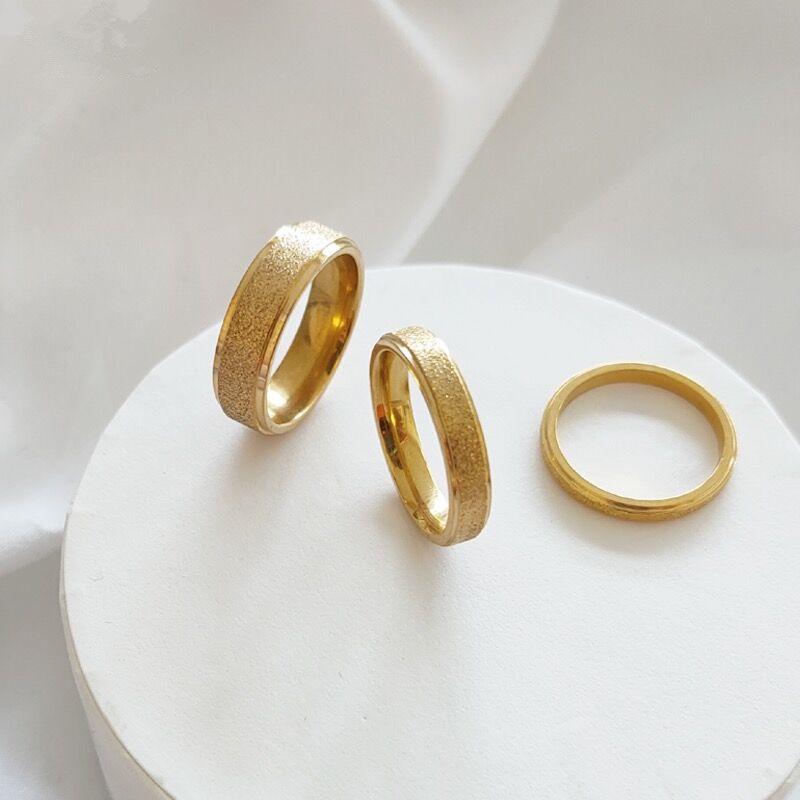 

Unisex Titanium Steel & 18K Gold Ring: Index or Little Finger, Knuckle Trendy, Wear While Hand Washing Size 7
