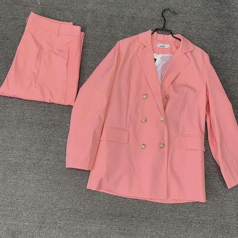 Special Offer: White Trousers & Long Sleeve Fashionable Goddess-Style Casual Professional Suit Set