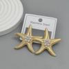 Brincos de Estrela-do-mar com Design para Mulheres Temperamento Brinco de Tarraxa com Pérola Artificial Moda Verão Joias Exquisitas para Festa Presente