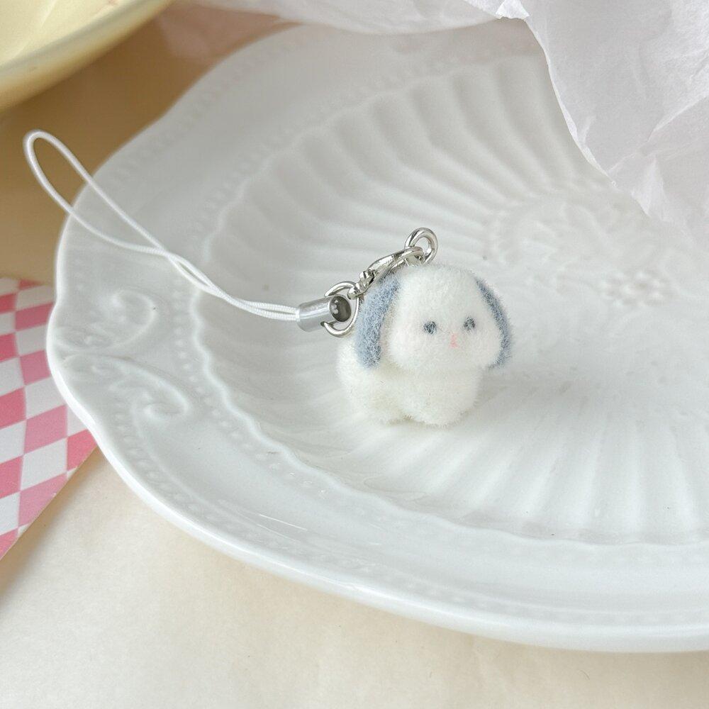 Cute Flocking Animals Are Angry, Little Rabbit Keychain Flocking Car Pendant, Mobile Phone Chain, Bag Pendant for Friends