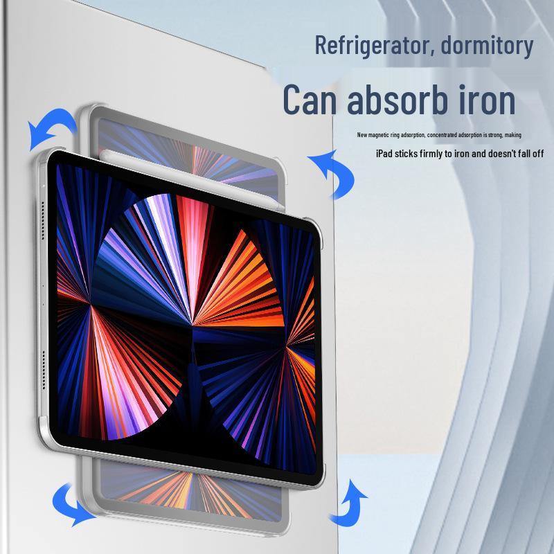 2022 iPad Pro 11-inch Magnetic Rotating Case for Mini 6, 10.2-inch, and Air 4/5, 12.9-inch, Transparent Protective Cover.